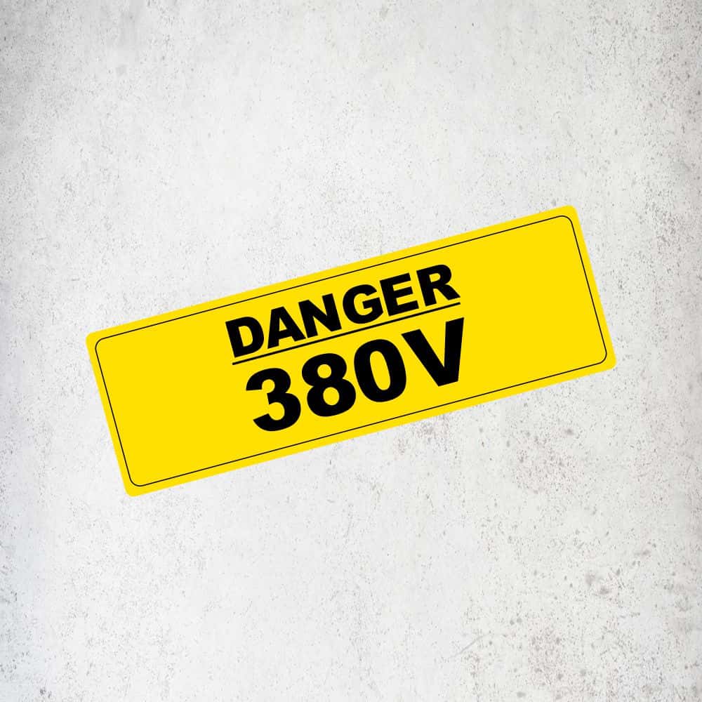 380V Label / Sticker (Variant 1) Labels, Reflective, Stickers, Vinyl  Stickers Direct Designs