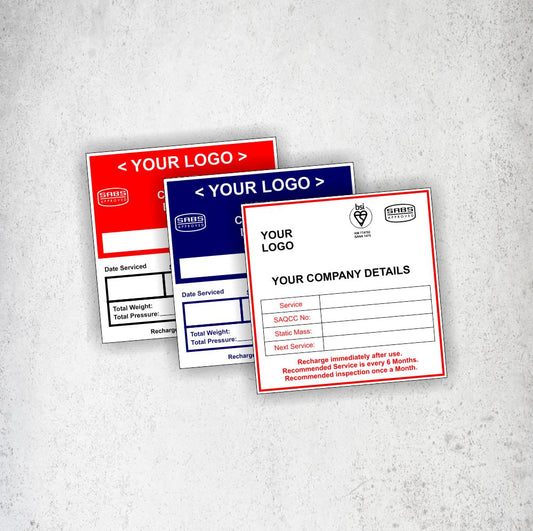 90mm x 90mm Fire Extinguisher Service Labels (Custom) Labels, Stickers, Vinyl  Stickers Direct Designs