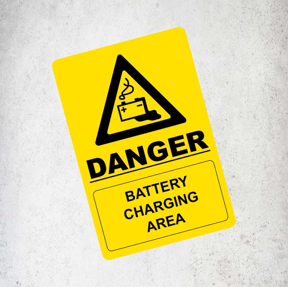 Danger Battery Charging Area Label / Sticker Labels, Reflective, Stickers, Vinyl Stickers Direct Designs