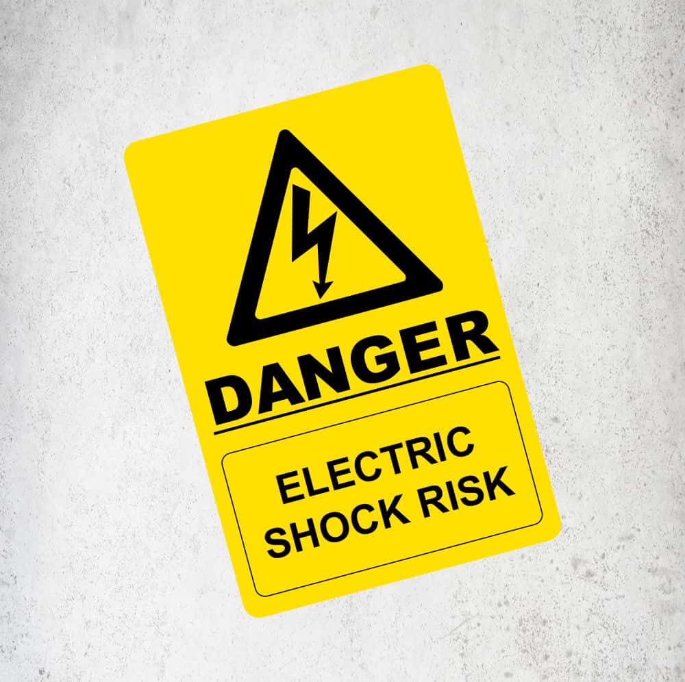Danger Electric Shock Risk Label / Sticker Labels, Reflective, Stickers, Vinyl Stickers Direct Designs