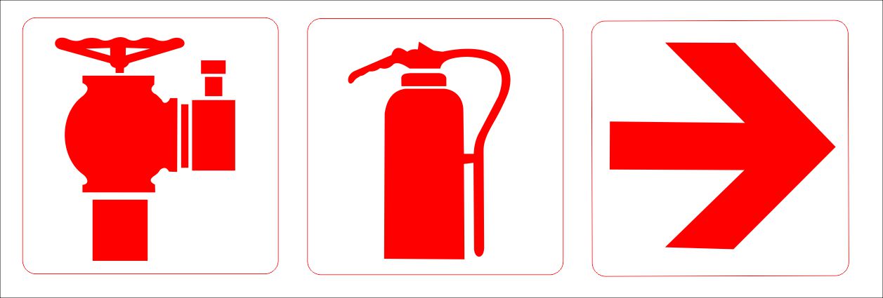 F64 Fire Extinguisher, Fire Hydrant & Arrow Right Combination Sign Fire Safety Direct Designs