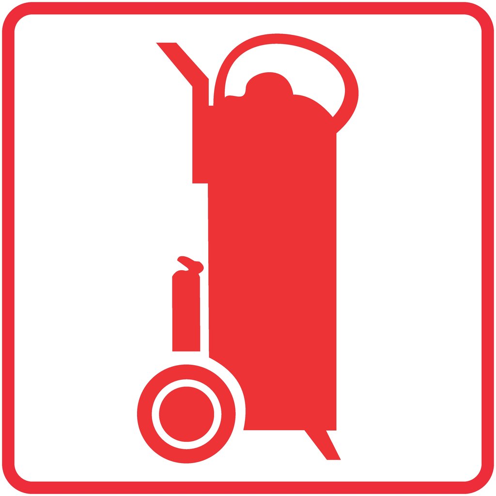 FB14 - Fire Trolley Safety Sign 190x190, 290x290, 440x440, 660x660, ABS, ChromaDek, Fire Safety, Reflective, Safety Sign Direct Designs