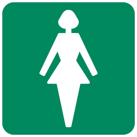 GA10 - Ladies Toilet Safety Sign 190x190, 290x290, 440x440, 660x660, ABS, ChromaDek, General Information, Reflective, Safety Sign Direct Designs