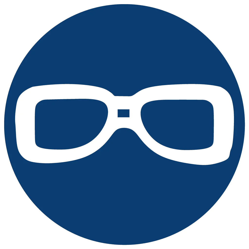 MV1 - Eye Protection Shall Be Worn Safety Sign 190x190, 290x290, 440x440, 660x660, ABS, ChromaDek, Mandatory Signs, Reflective, Safety Sign Direct Designs