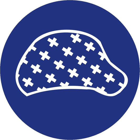 MV26 - Hair Nets Safety Sign 190x190, 290x290, 440x440, 660x660, ABS, ChromaDek, Mandatory Signs, Reflective, Safety Sign Direct Designs