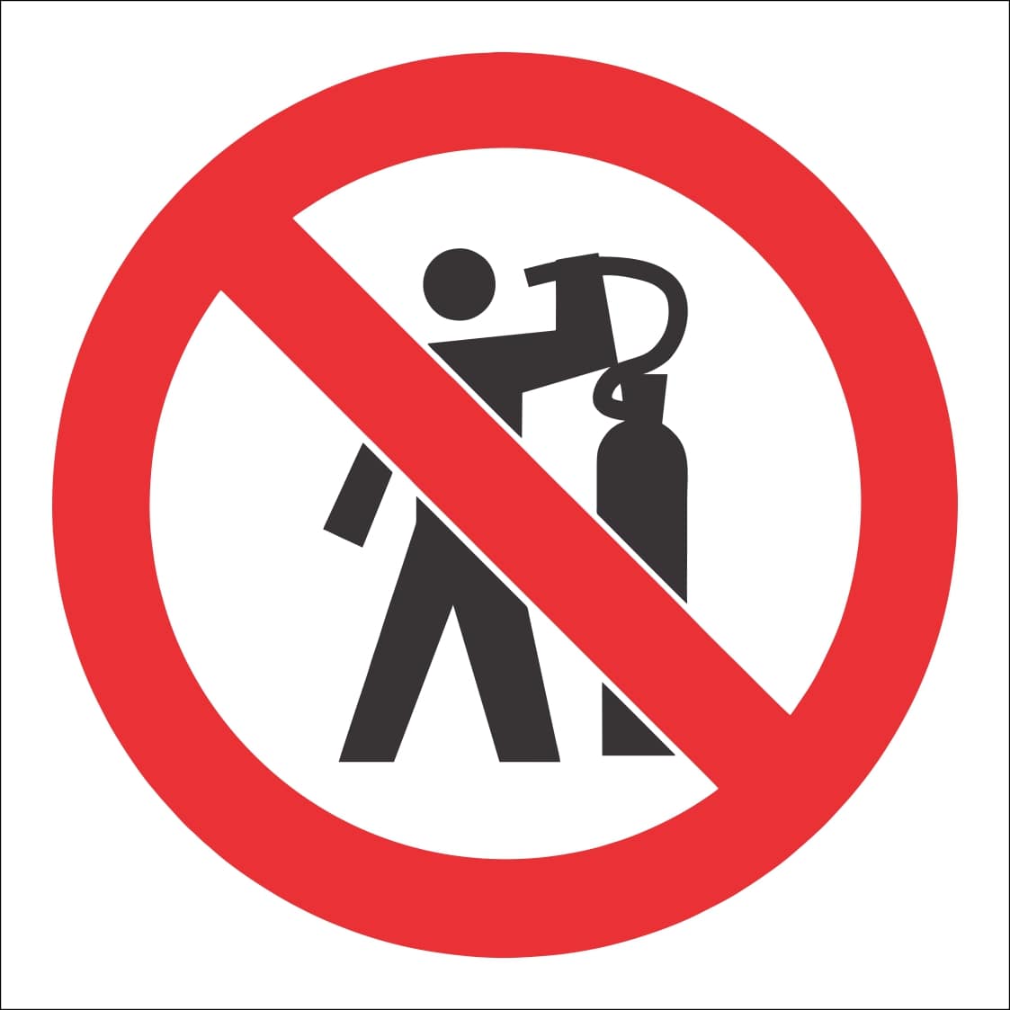 PV11 - No Use Of Compressed-air To Dust Body Safety Sign 190x190, 290x290, 440x440, 660x660, ABS, ChromaDek, Prohibitive Sign, Reflective, Safety Sign Direct Designs