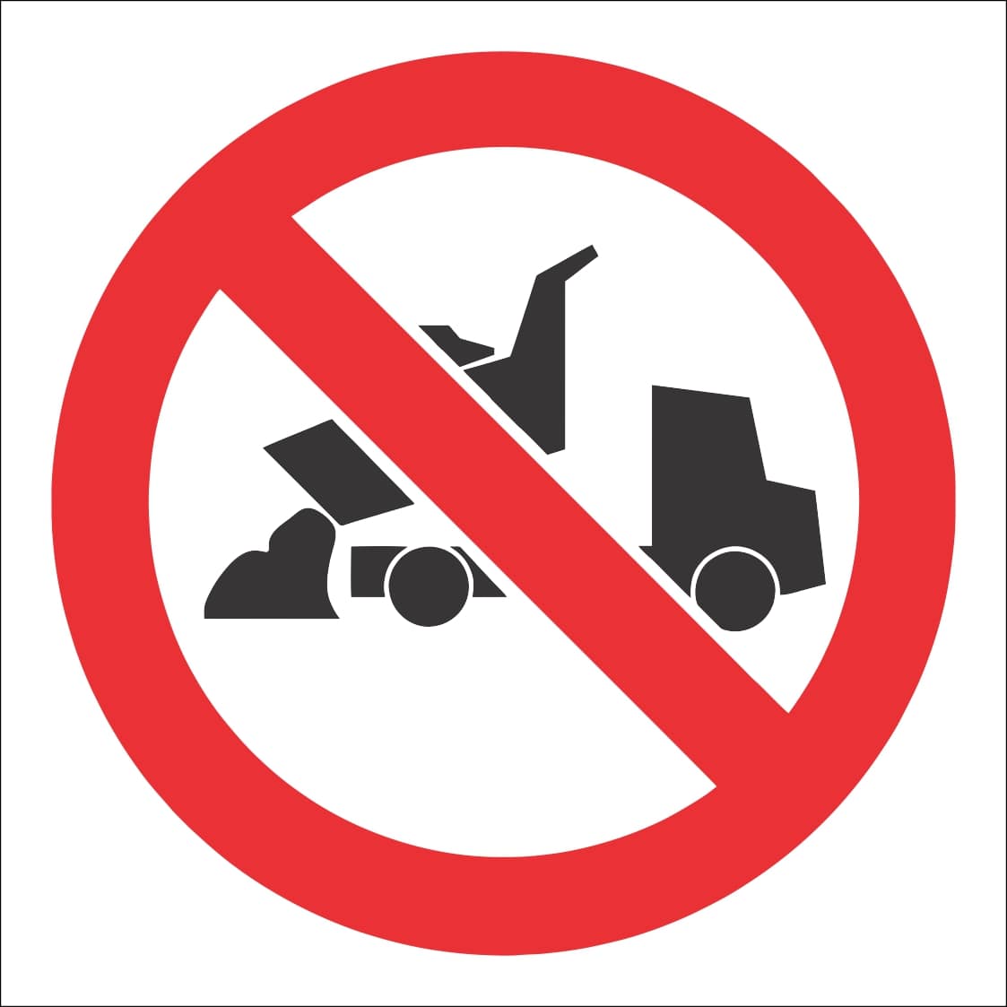 PV13 - No Dumping Safety Sign 190x190, 290x290, 440x440, 660x660, ABS, ChromaDek, Prohibitive Sign, Reflective, Safety Sign Direct Designs