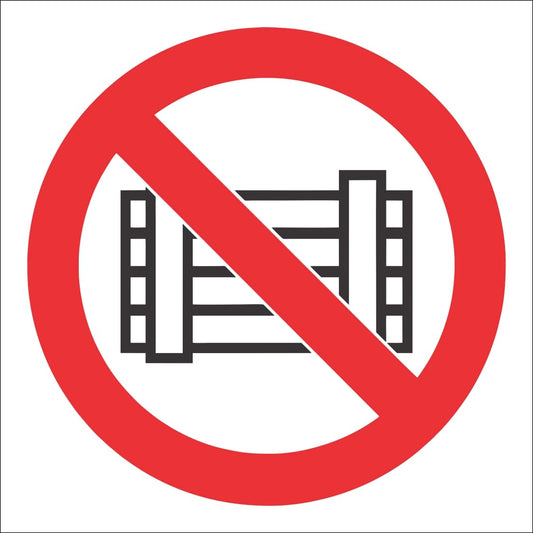 PV14 - No Stacking, Do Not Obstruct Safety Sign 190x190, 290x290, 440x440, 660x660, ABS, ChromaDek, Prohibitive Sign, Reflective, Safety Sign Direct Designs