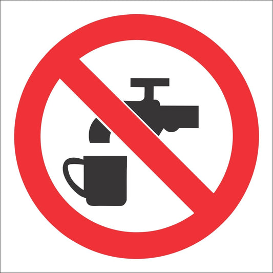 PV5 - No Drinking of this Water Safety Sign 190x190, 290x290, 440x440, 660x660, ABS, ChromaDek, Prohibitive Sign, Reflective, Safety Sign Direct Designs