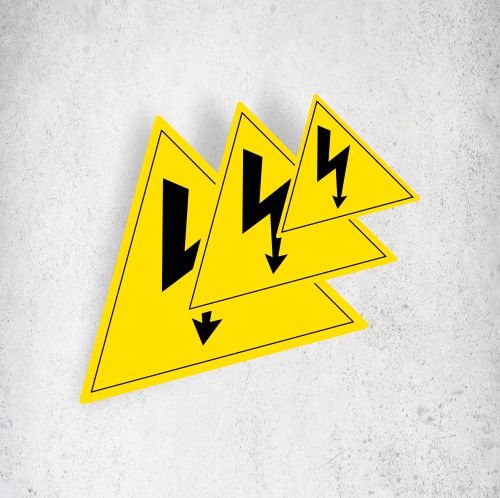 Triangular Electric Shock Danger Stickers Labels, Stickers, Vinyl Stickers Direct Designs
