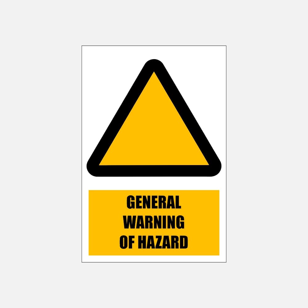 WW1E - General Warning of Hazard Explanatory Safety Sign 200x300, 300x450, 400x600, ABS, ChromaDek, Explanatory Signs, Hazard Sign Direct Designs