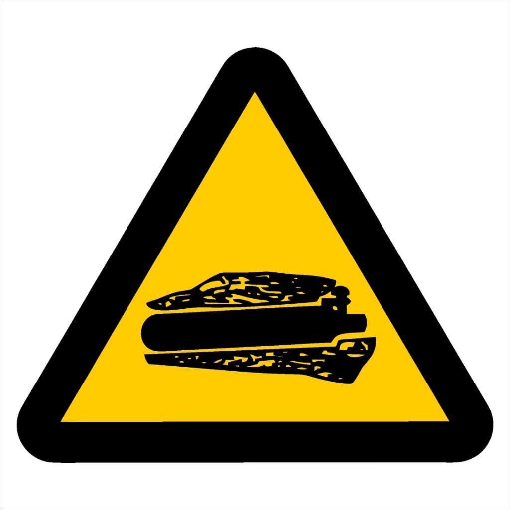 WW25 - Beware of Confined Gases Safety Sign 190x190, 290x290, 440x440, 660x660, ABS, ChromaDek, Hazard Sign, Reflective, Safety Sign Direct Designs