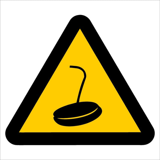 WW30 - Beware of Magnet Crane Safety Sign 190x190, 290x290, 440x440, 660x660, ABS, ChromaDek, Hazard Sign, Reflective, Safety Sign Direct Designs