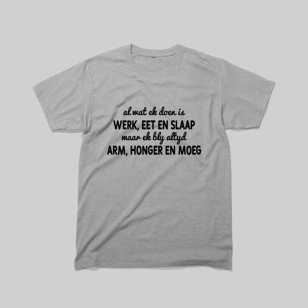 DEFOK Al Wat Ek Doen Is Werk, Eet en Slaap, Maar Ek Bly Altyd Arm, Honger en Moeg