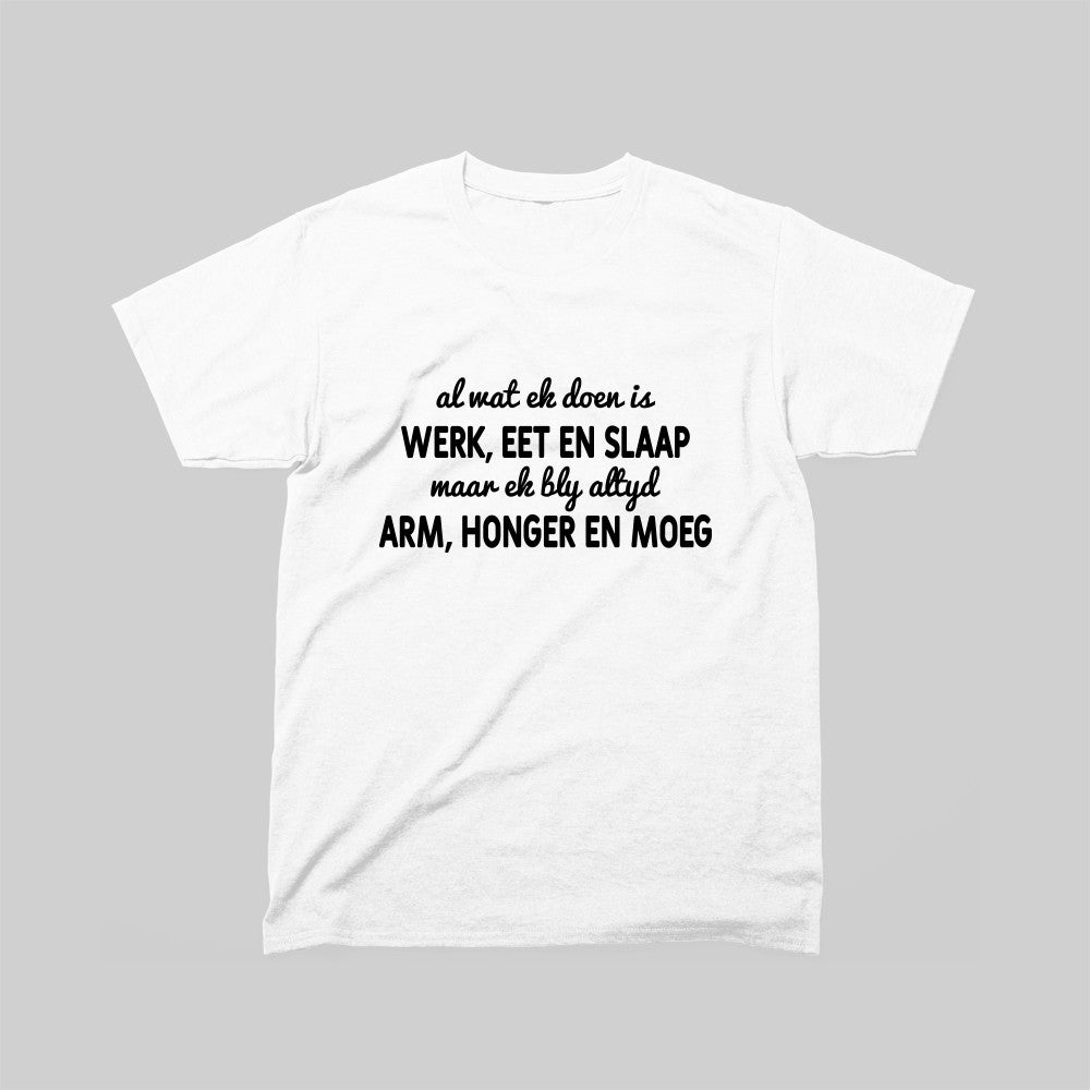 DEFOK Al Wat Ek Doen Is Werk, Eet en Slaap, Maar Ek Bly Altyd Arm, Honger en Moeg