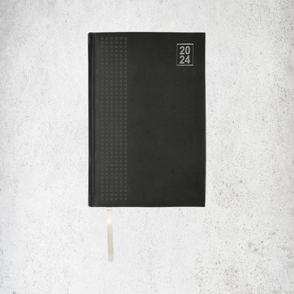 2024 A4 Embossed Square Diary (BF3348) Black