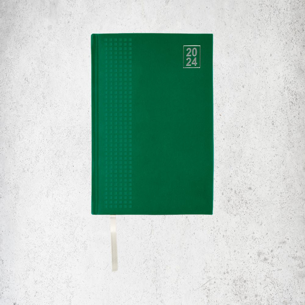 2024 A4 Embossed Square Diary (BF3348) Green