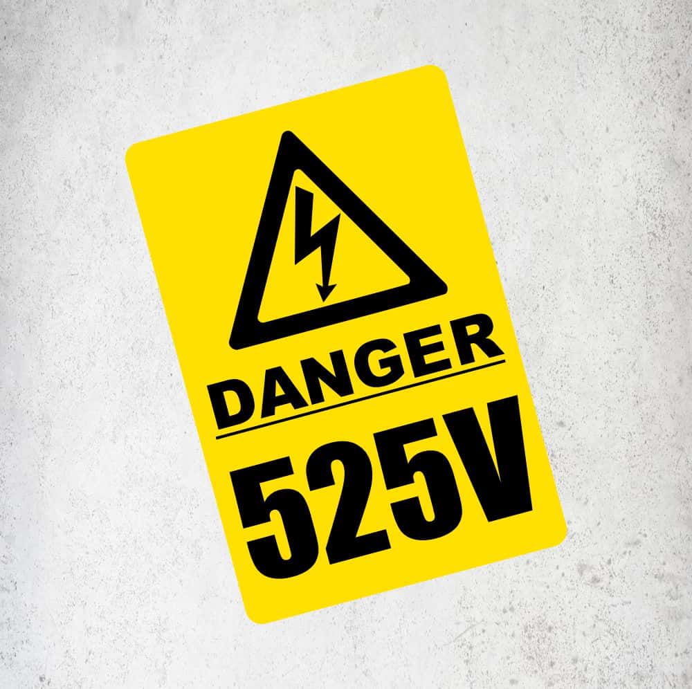 525V Danger Label / Sticker Labels, Reflective, Stickers, Vinyl  Stickers Direct Designs