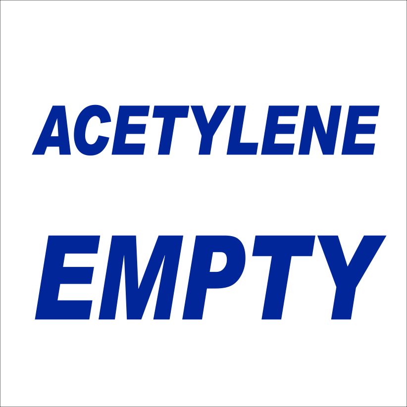 Acetylene Empty (G2) Safety Sign 190x190, 290x290, 440x440, 660x660, ABS, ChromaDek, Reflective, Safety Sign Direct Designs