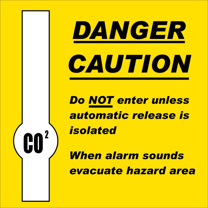 CO2 Danger Sign (G15) 190x190, 290x290, 440x440, 660x660, ABS, ChromaDek, Reflective, Safety Sign Direct Designs