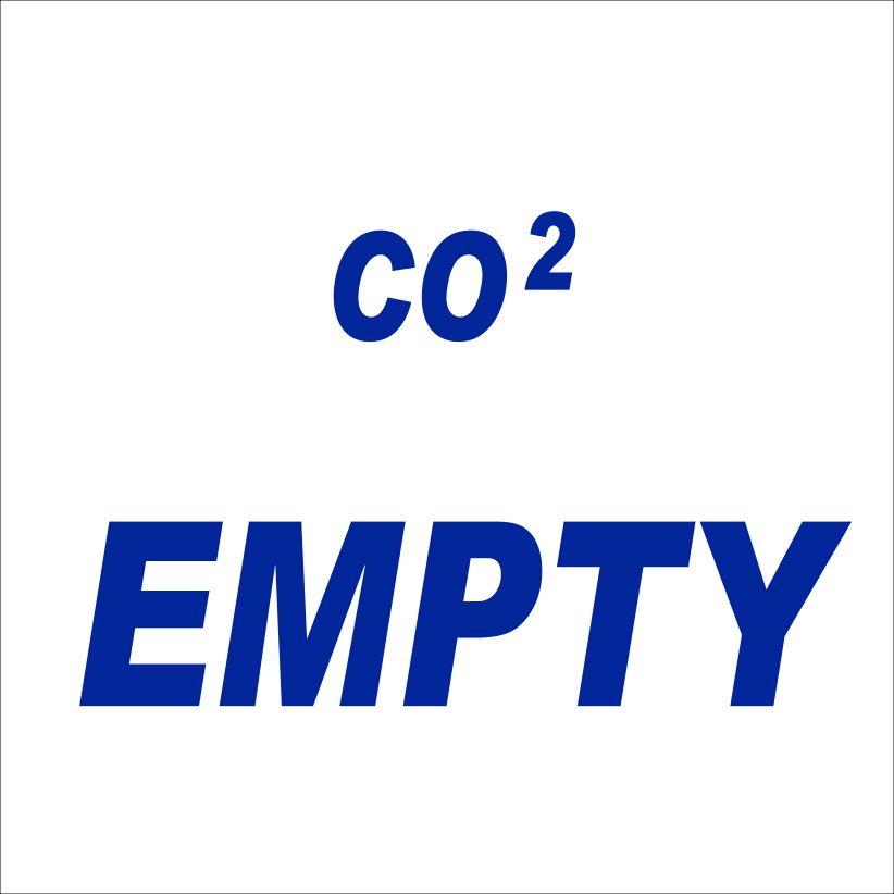 CO2 Empty Sign (G8) 190x190, 290x290, 440x440, 660x660, ABS, ChromaDek, Reflective, Safety Sign Direct Designs