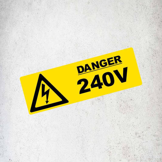 Danger 240V Label / Sticker (Variant 2) Labels, Reflective, Stickers, Vinyl  Stickers Direct Designs