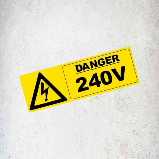 Danger 240V Label / Sticker (Variant 3) Labels, Reflective, Stickers, Vinyl  Stickers Direct Designs