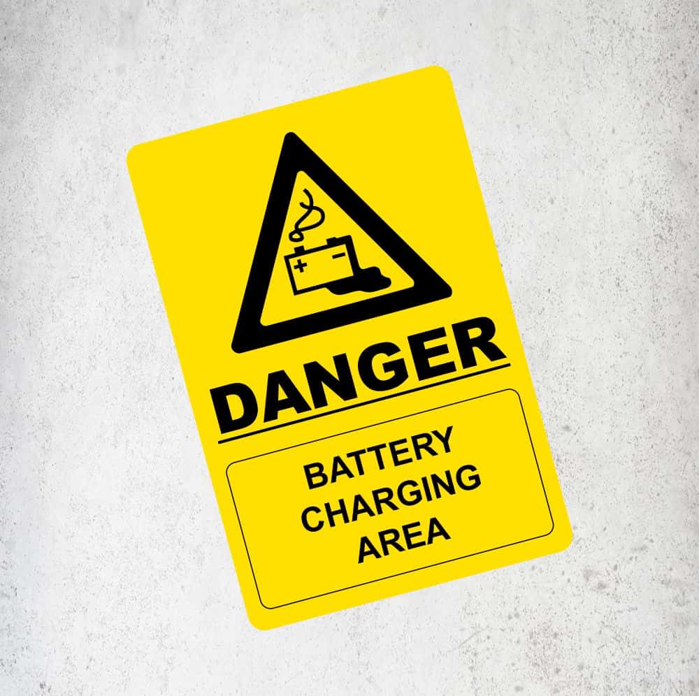Danger Battery Charging Area Label / Sticker Labels, Reflective, Stickers, Vinyl  Stickers Direct Designs