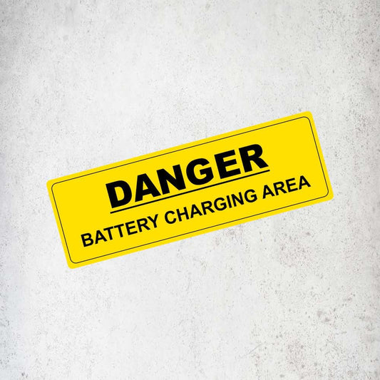 Danger Battery Charging Area Label / Sticker (Variant 1) Labels, Reflective, Stickers, Vinyl  Stickers Direct Designs