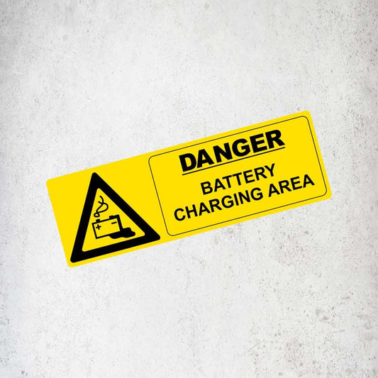 Danger Battery Charging Area Label / Sticker (Variant 2) Labels, Reflective, Stickers, Vinyl  Stickers Direct Designs