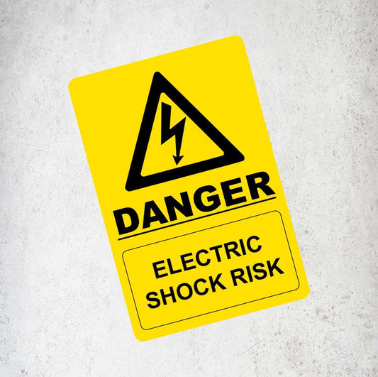 Danger Electric Shock Risk Label / Sticker Labels, Reflective, Stickers, Vinyl  Stickers Direct Designs