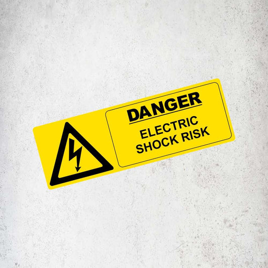 Danger Electric Shock Risk Label / Sticker (Variant 2) Labels, Reflective, Stickers, Vinyl  Stickers Direct Designs