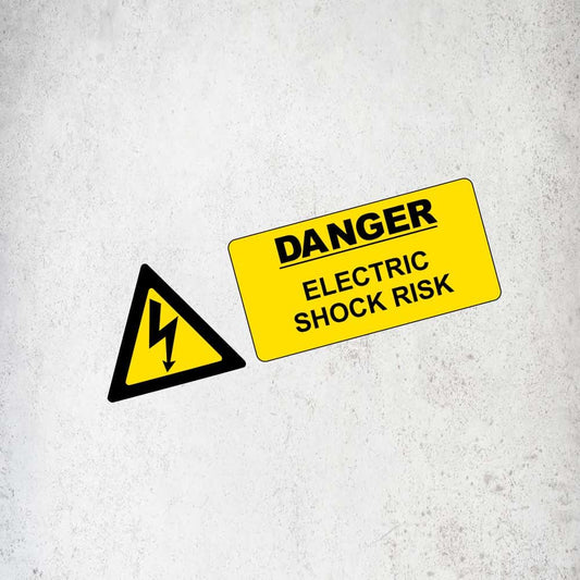Danger Electric Shock Risk Label / Sticker (Variant 3) Labels, Reflective, Stickers, Vinyl  Stickers Direct Designs