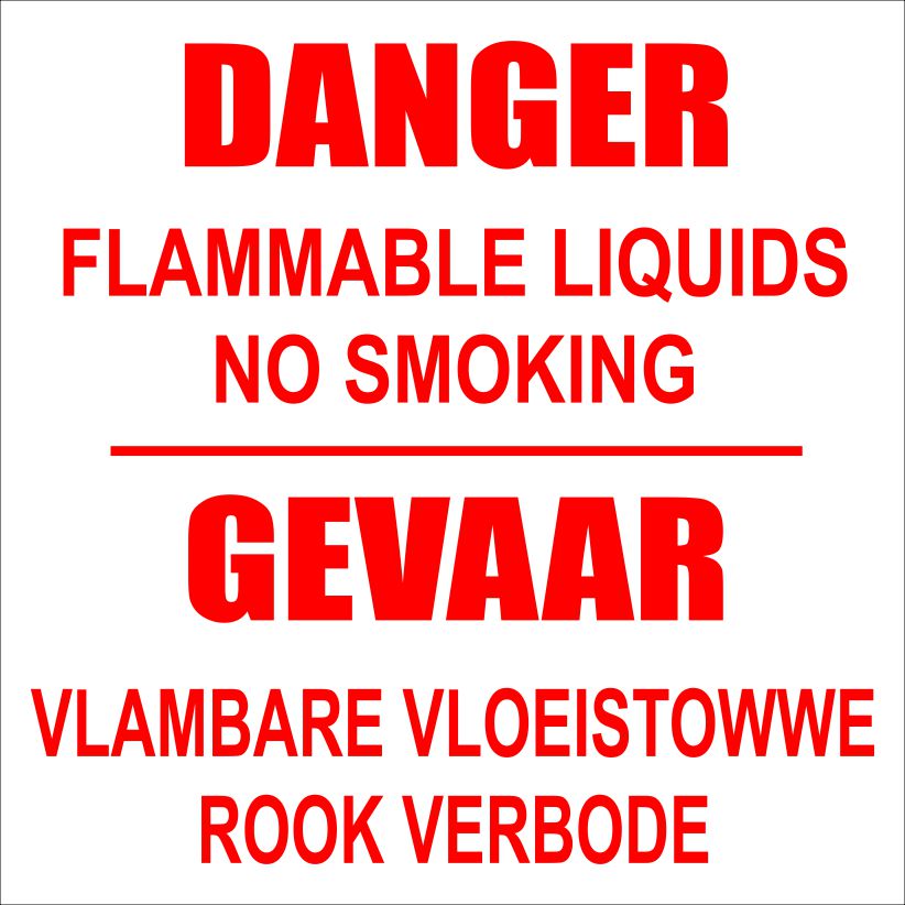 Danger Flammable Liquids Warning Sign (G16) 190x190, 290x290, 440x440, 600x600, ABS, ChromaDek, Reflective, Safety Sign Direct Designs