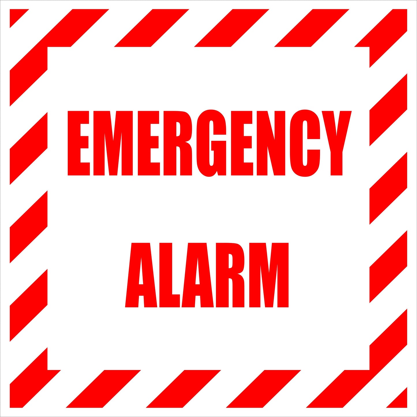 Emergency Alarm Sign (F8) 190x190, 290x290, 440x440, 660x660, ABS, ChromaDek, Reflective, Safety Sign Direct Designs