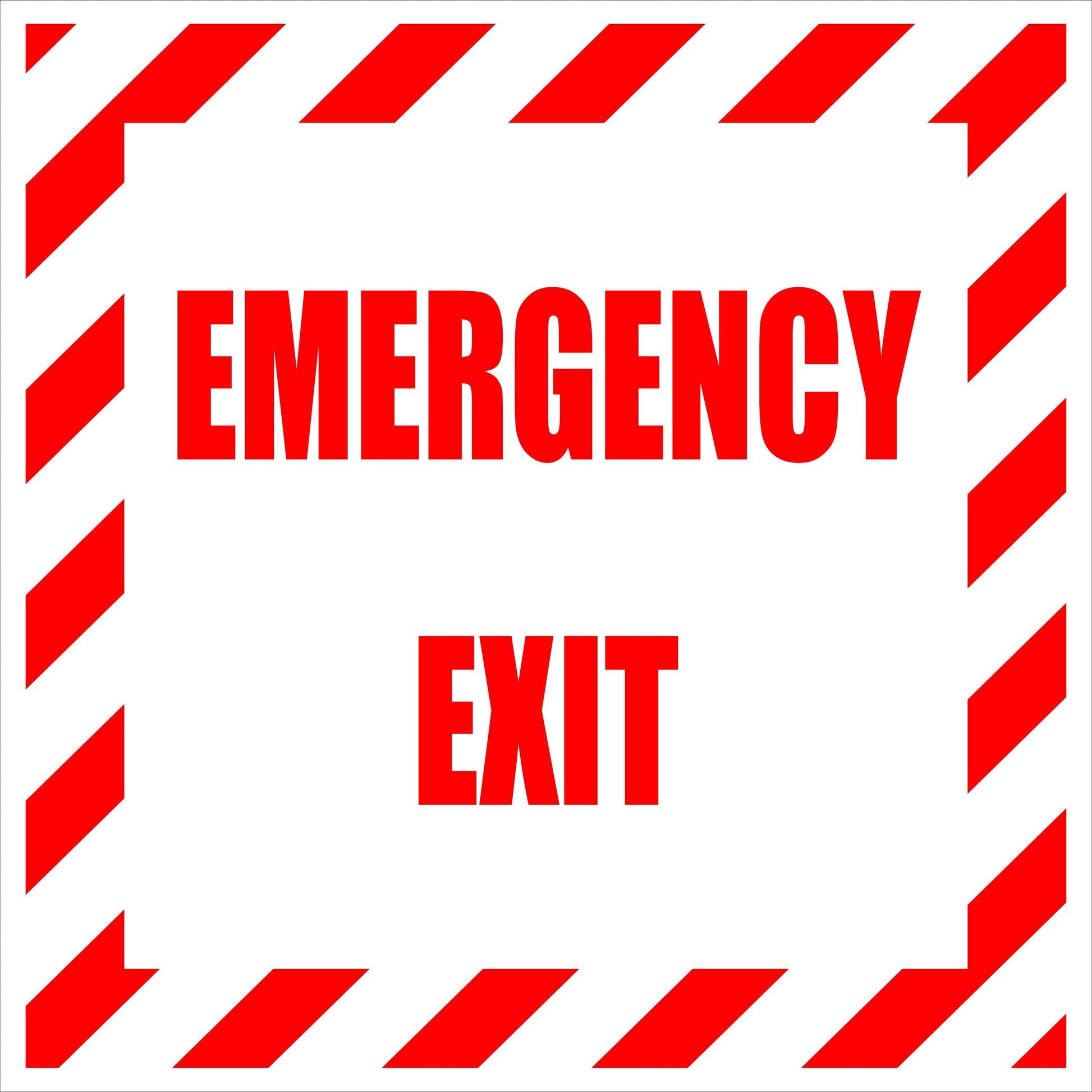 Emergency Exit Sign (F7) 190x190, 290x290, 440x440, 660x660, ABS, ChromaDek, Reflective, Safety Sign Direct Designs