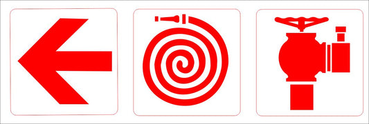 F60 Hose Reel, Fire Hydrant & Arrow Left Combination Sign Fire Safety Direct Designs