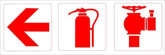 F63 Fire Extinguisher, Fire Hydrant & Arrow Left Combination Sign Fire Safety Direct Designs