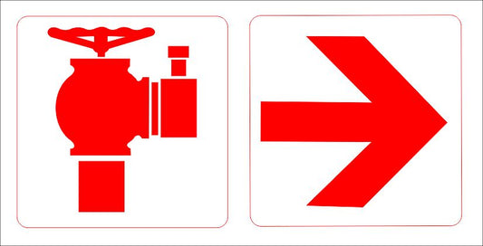 F71 Fire Hydrant & Arrow Right Combination Sign Fire Safety Direct Designs