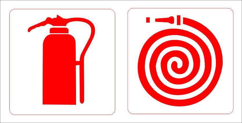 F74 Fire Extinguisher & Hose Reel Combination Sign Fire Safety Direct Designs