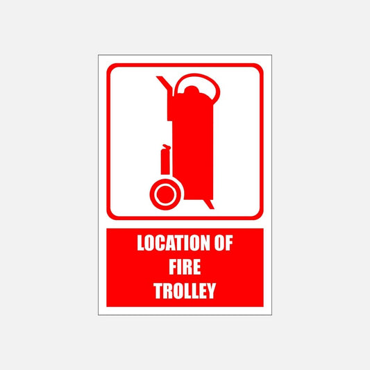FB14E - Location of Fire Trolley Explanatory Safety Sign 200x300, 300x450, 400x600, ABS, Camelion Signs, ChromaDek, Explanatory Signs, Fire Safety, Safety Si Direct Designs