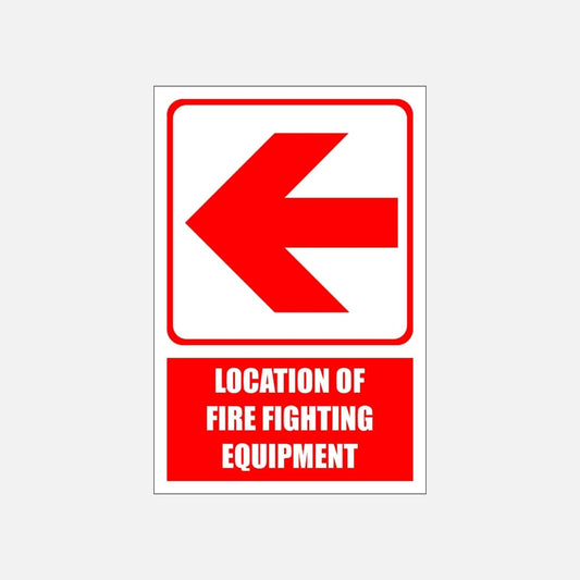 FB1EL - Red Arrow Left - Explanatory Location of fire fighting equipment safety sign safety sign 200x300, 300x450, 400x600, ABS, Camelion Signs, ChromaDek, Explanatory Signs, Fire Safety, Safety Si Direct Designs