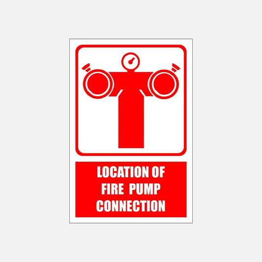 FB8E - Location of Fire Pump Connection Explanatory Safety Sign 200x300, 300x450, 400x600, ABS, Camelion Signs, ChromaDek, Explanatory Signs, Fire Safety, Safety Si Direct Designs