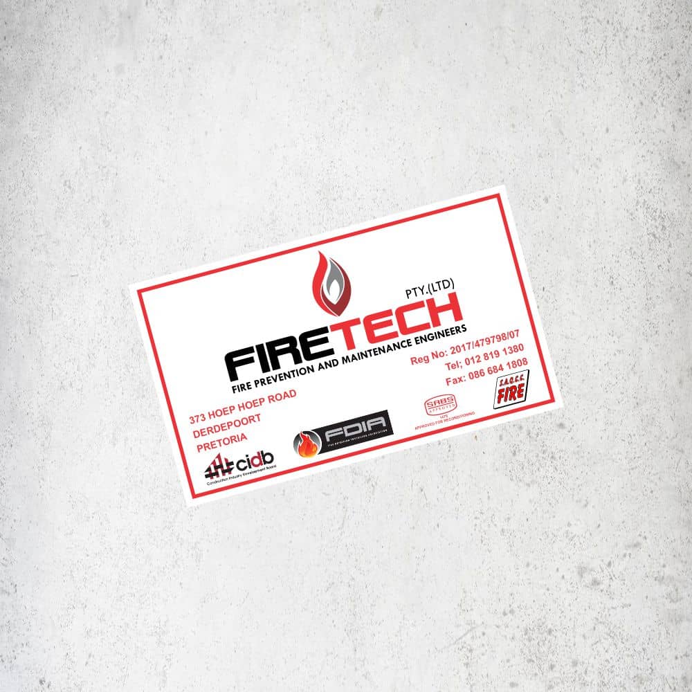 FireTech - 65mm x 110mm Fire Panel Sticker Labels