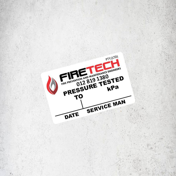 FireTech - 80mm x 50mm Pressure Tested Sticker Labels – Direct Designs