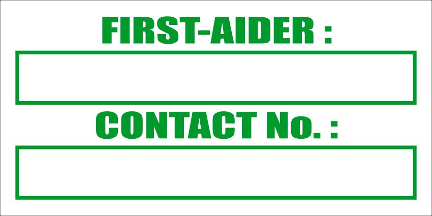 First Aider Sign (IN10) 190x190, 290x290, 440x440, ABS, ChromaDek, Reflective, Safety Sign Direct Designs