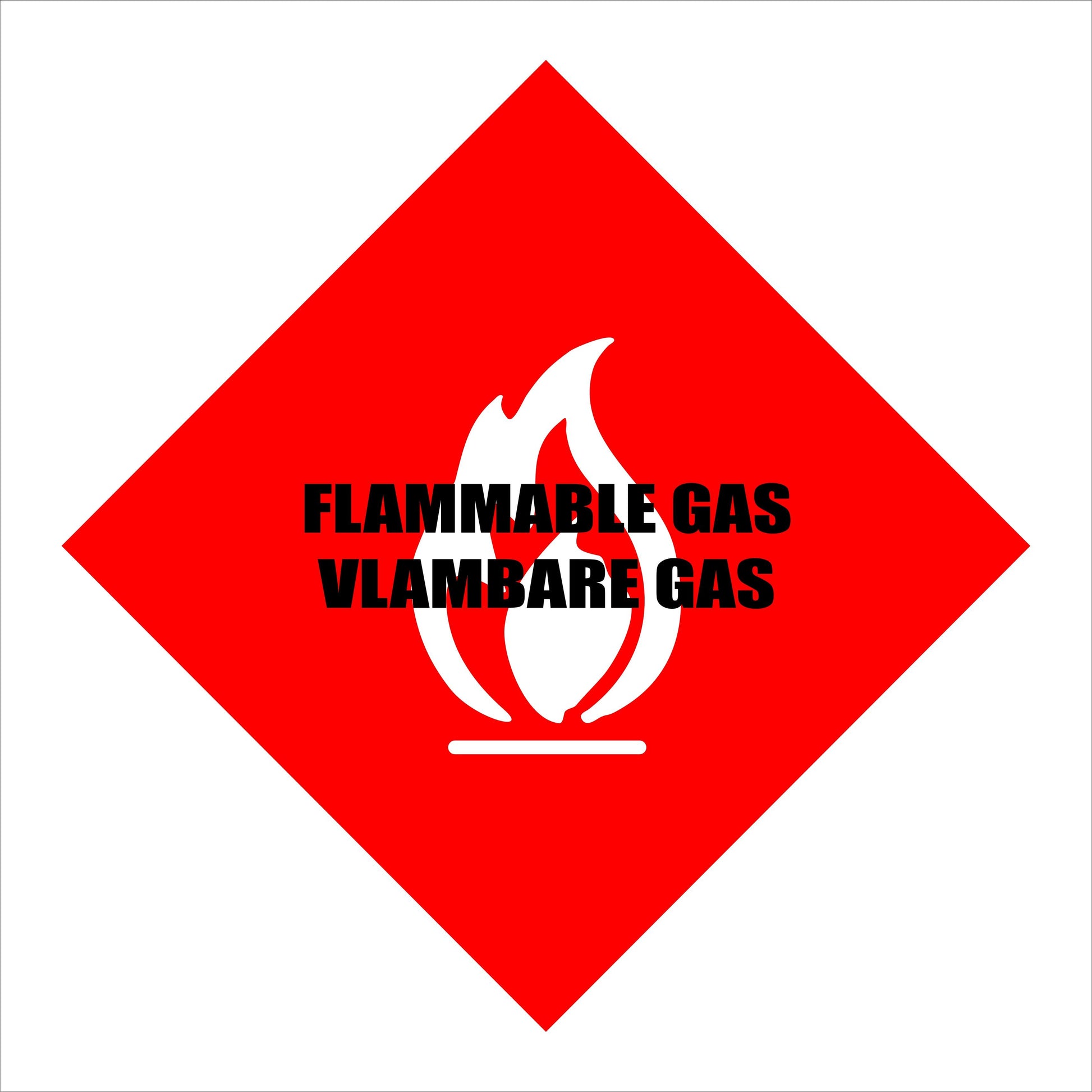 Flammable Gas Warning Sign (F9) 190x190, 290x290, 440x440, 660x660, ABS, ChromaDek, Reflective, Safety Sign Direct Designs