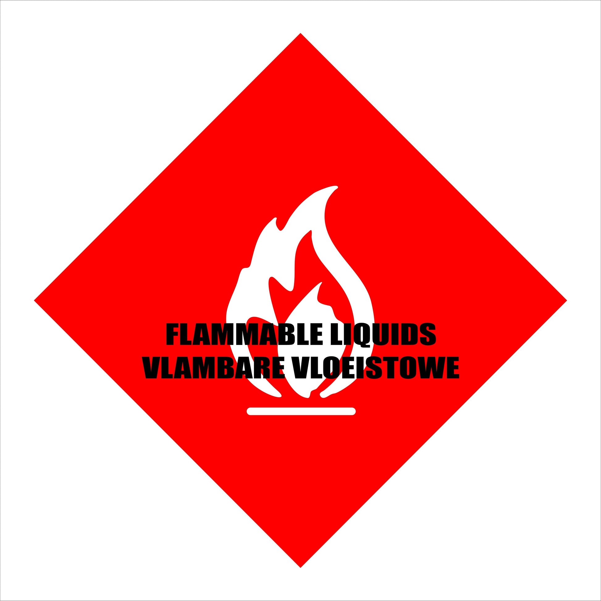 Flammable Liquids Warning Sign (F10) 190x190, 290x290, 440x440, 660x660, ABS, ChromaDek, Reflective, Safety Sign Direct Designs