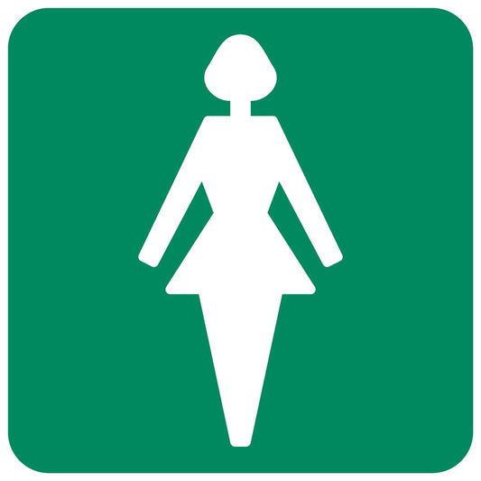 GA10 - Ladies Toilet Safety Sign 190x190, 290x290, 440x440, 660x660, ABS, ChromaDek, General Information, Reflective, Safety Sign Direct Designs