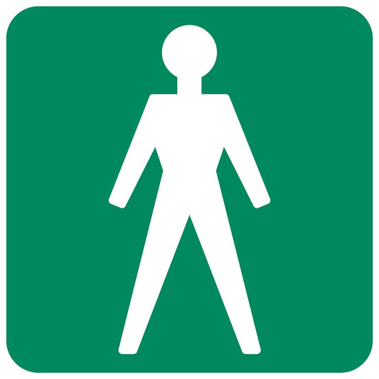 GA11 - Gents Toilet Safety Sign 190x190, 290x290, 440x440, 660x660, ABS, ChromaDek, General Information, Reflective, Safety Sign Direct Designs